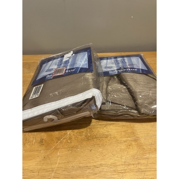 Vtg (2) Burlington House Metallic Crepe Drapery Panels Pinch Pleated 25x84" - Picture 4 of 4